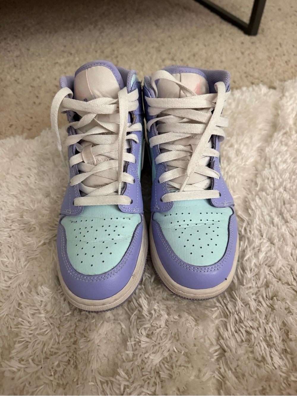 Jordan Kids Lavender & Mint High-Top Sneakers